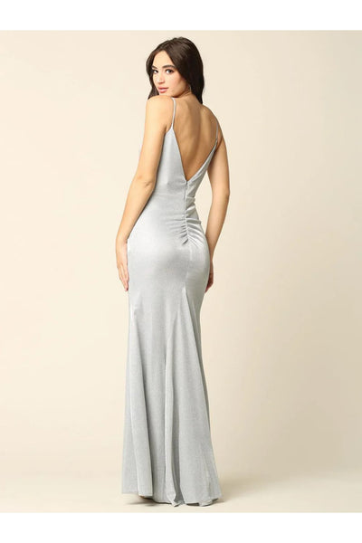 Eva USA 3358 Long Formal Spaghetti Strap Glitter Prom Dress - Prom Long Dress