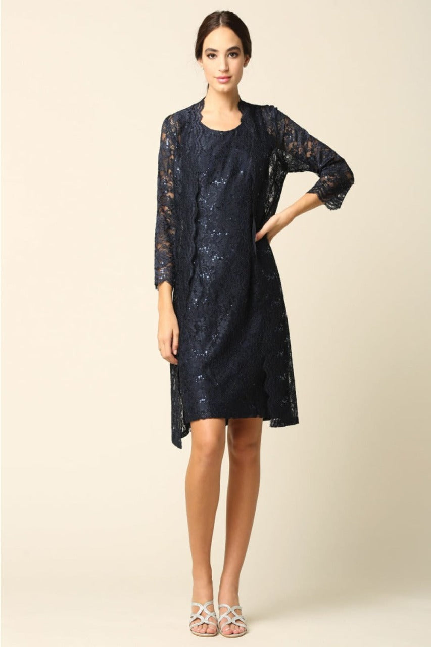 Eva USA 3365 2-PC Knee Length Mother of the Bride Dress W/ Jacket - Dress