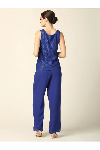 Eva USA 3366 Mother of the Bride Long Jacket Pant Suit - Pant Suit