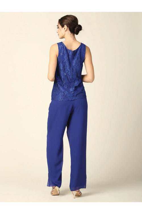 Eva USA 3366 Mother of the Bride Long Jacket Pant Suit - Pant Suit