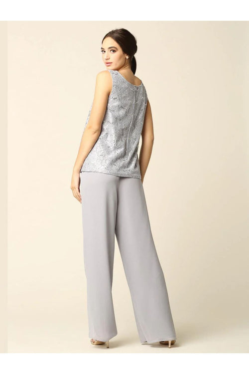 Eva USA 3366 Mother of the Bride Long Jacket Pant Suit - Pant Suit