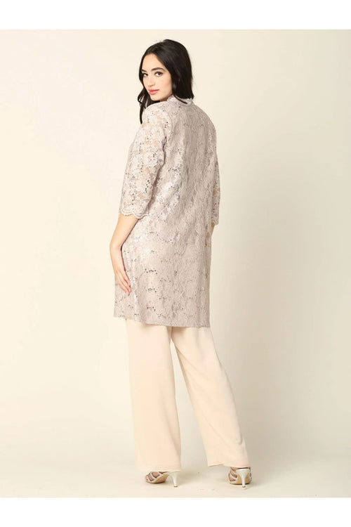 Eva USA 3366 Mother of the Bride Long Jacket Pant Suit - Pant Suit