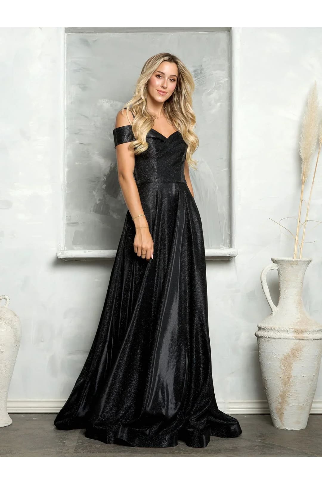 Eva USA 3373 Long Formal Off Shoulder Glitter Ball Gown - Prom Dresses