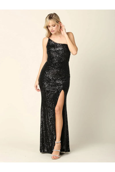 Eva USA 3376 Long One Shoulder Formal Fitted Prom Dress - Prom Long Dress
