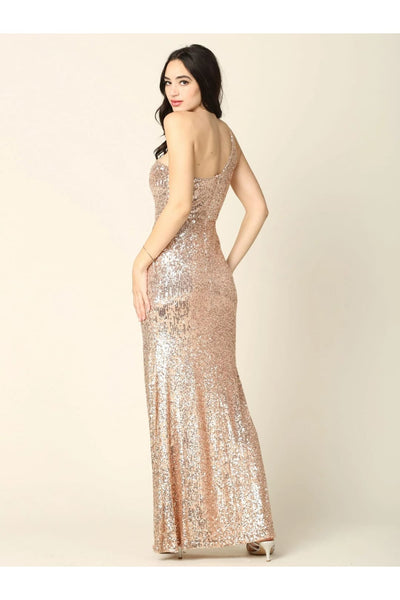 Eva USA 3376 Long One Shoulder Formal Fitted Prom Dress - Prom Long Dress