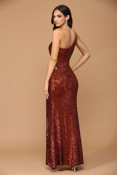 Eva USA 3376 Long One Shoulder Formal Fitted Prom Dress - Prom Long Dress