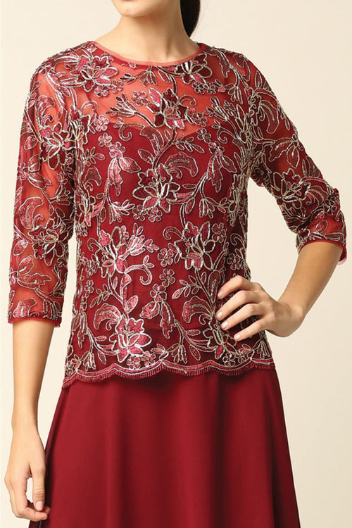 Eva USA 3377 One Piece Georgette Mother of the Bride Evening Dress - Dress