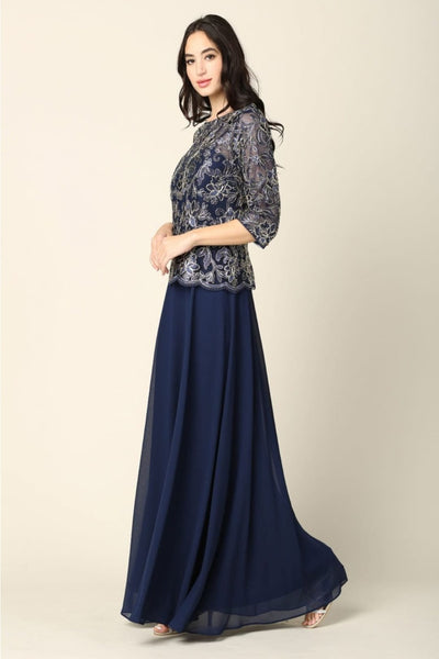 Eva USA 3377 One Piece Georgette Mother of the Bride Evening Dress - Dress