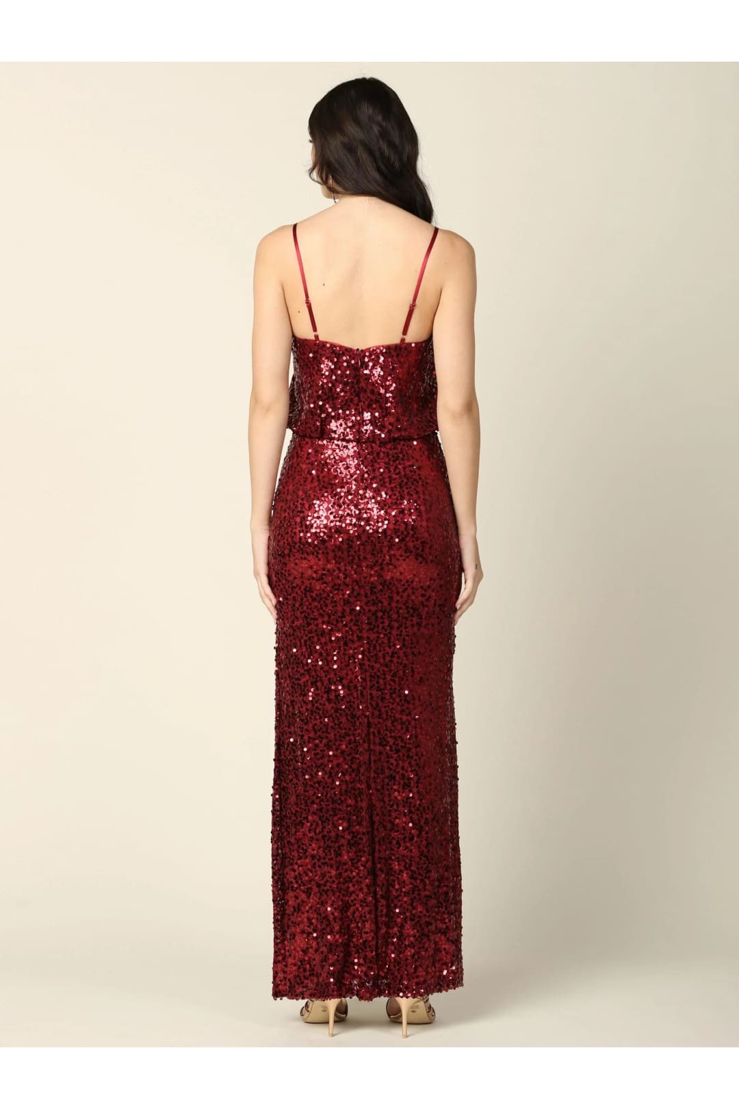 Eva USA 3378 Long Formal Spaghetti Strap Fitted Evening Dress - Formal Dress