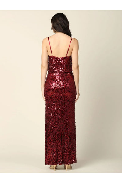 Eva USA 3378 Long Formal Spaghetti Strap Fitted Evening Dress - Formal Dress