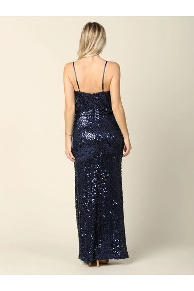 Eva USA 3378 Long Formal Spaghetti Strap Fitted Evening Dress - Formal Dress