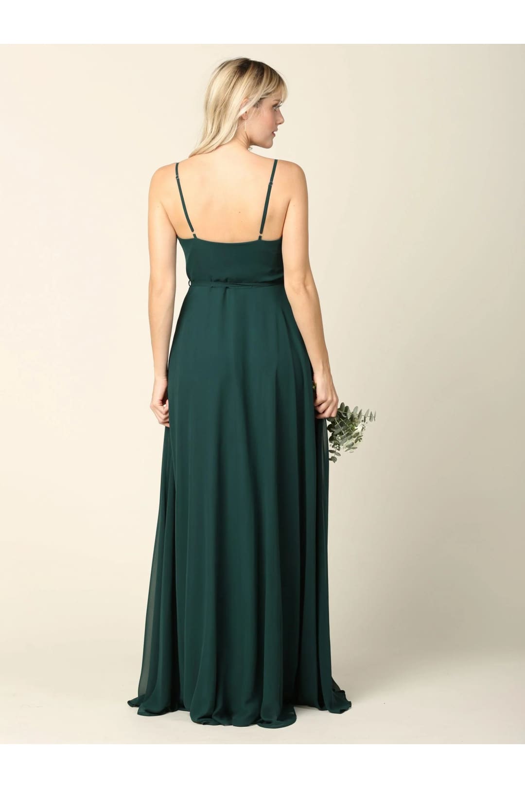 Eva USA 3382 Long Spaghetti Strap Chiffon Wrap Bridesmaids Gown - Bridesmaids Dress