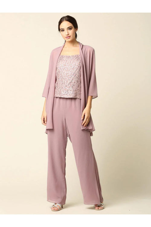 Eva USA 3383 Mother of the Bride Formal Jacket Pant Suit - Pant Suit