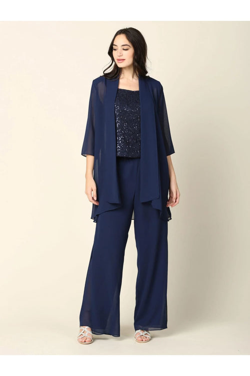 Eva USA 3383 Mother of the Bride Formal Jacket Pant Suit - Pant Suit