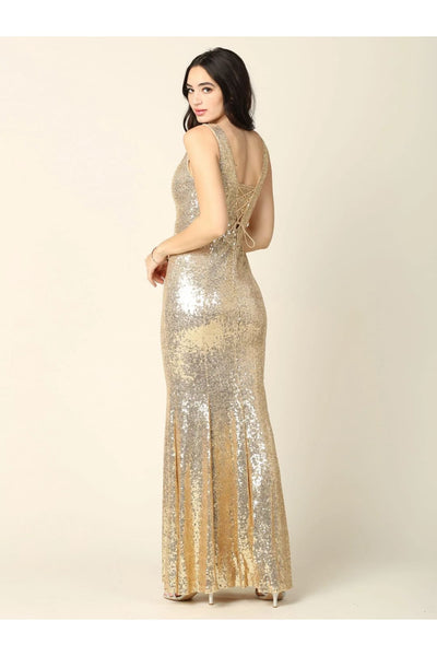 Eva USA 3384 Long Fitted Formal Sleeveless Prom Dress - Prom Long Dress