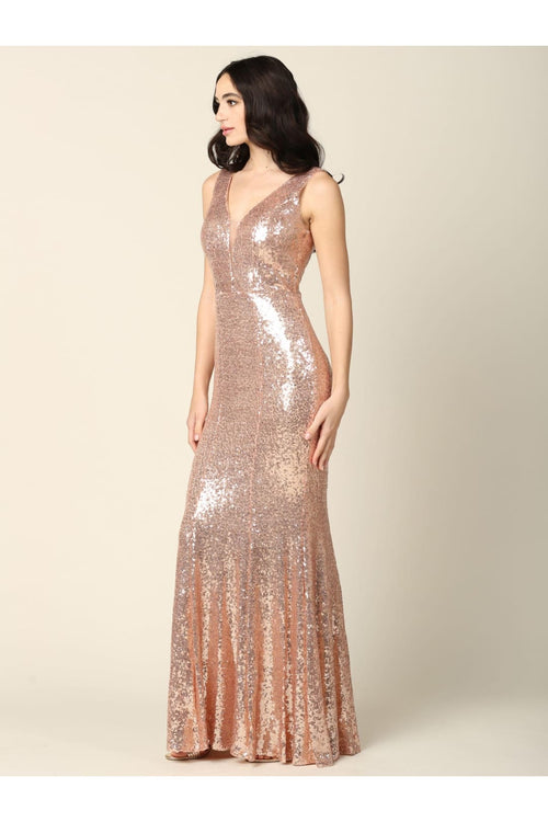 Eva USA 3384 Long Fitted Formal Sleeveless Prom Dress - Prom Long Dress