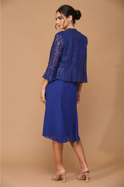 Eva USA 3385 Mother of the Bride Knee-Length 2-PC Dress W/ Jacket - Dress