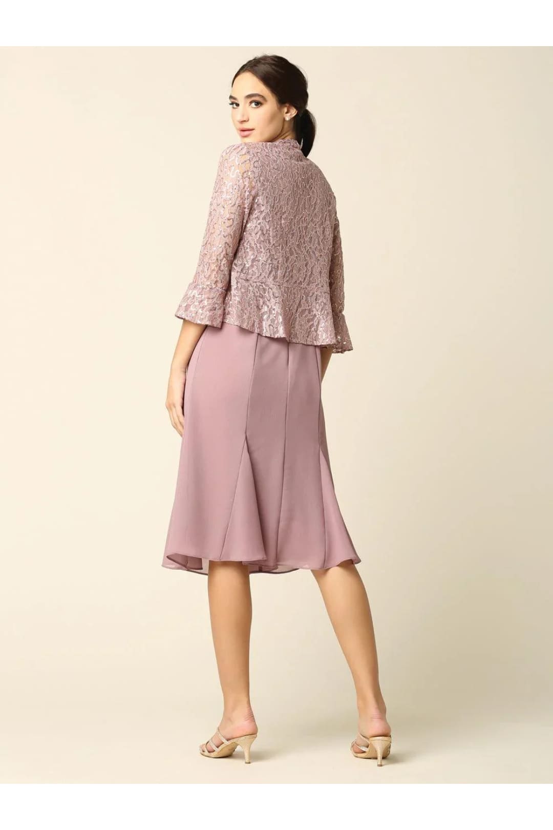 Eva USA 3385 Short Mother of the Bride Two Piece Set Jacket Dress - Mother of the Bride Dress