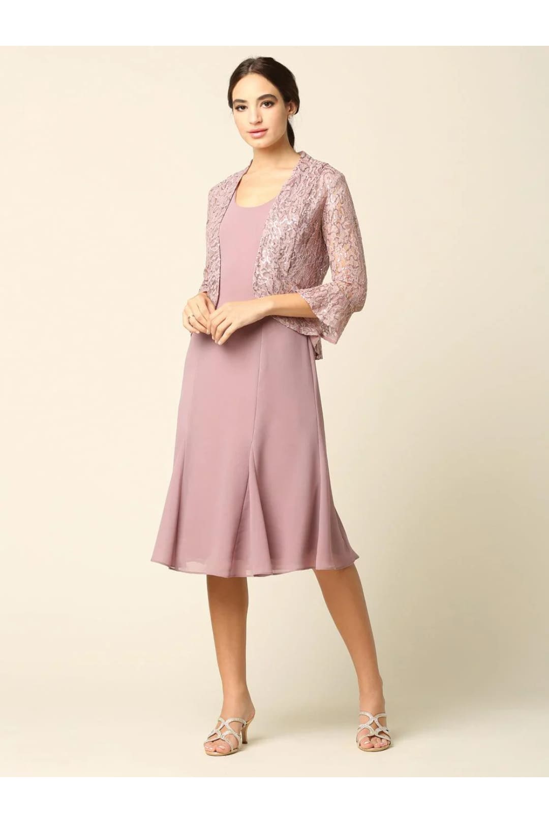 Eva USA 3385 Short Mother of the Bride Two Piece Set Jacket Dress - Mother of the Bride Dress