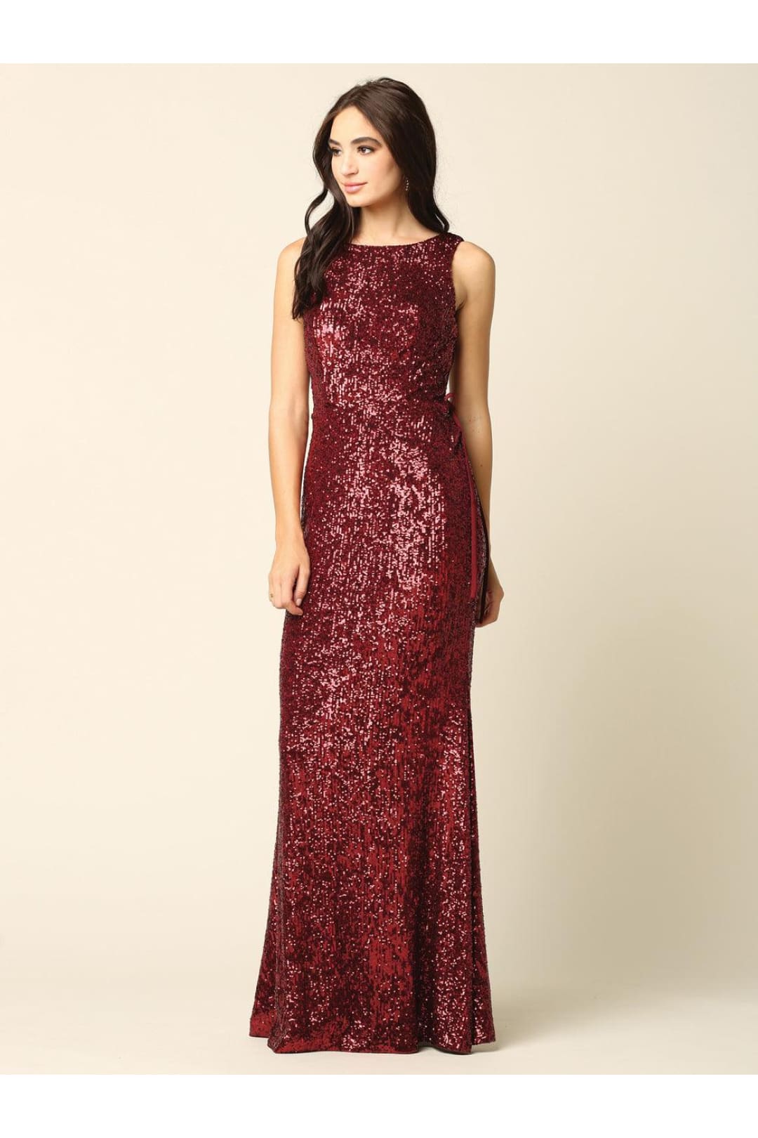 Eva USA 3386 Long Sleeveless Formal Fitted Sequins Dress - Prom Long Dress