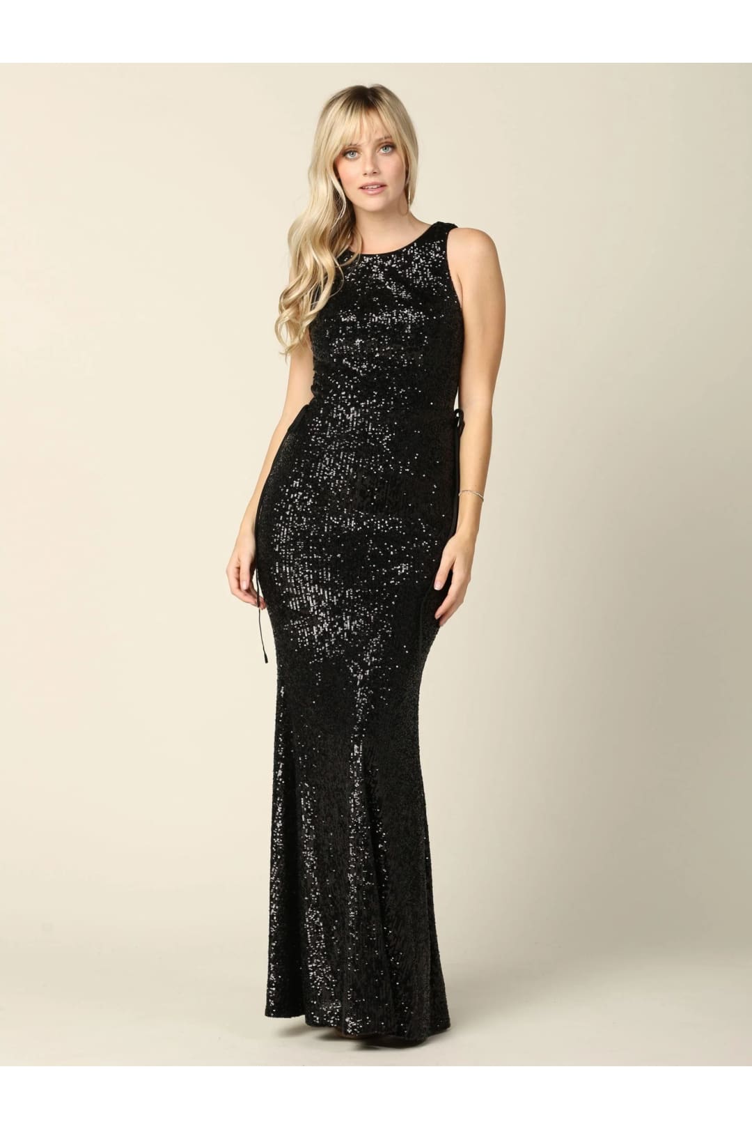 Eva USA 3386 Long Sleeveless Formal Fitted Sequins Dress - Prom Long Dress