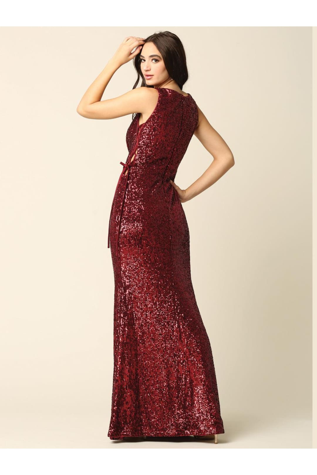 Eva USA 3386 Long Sleeveless Formal Fitted Sequins Dress - Prom Long Dress