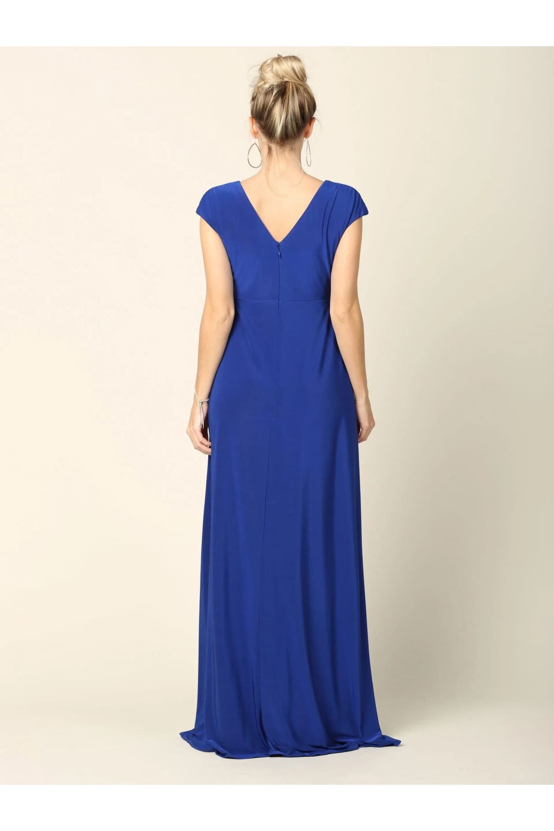 Eva USA 3387 Mother of the Bride V Neck Long Formal Dress - Mother of the Bride Dress
