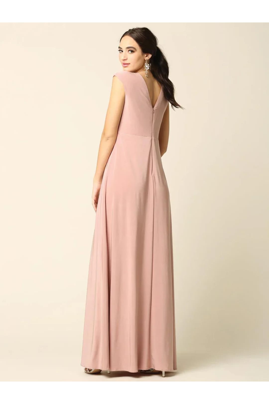 Eva USA 3387 Mother of the Bride V Neck Long Formal Dress - Mother of the Bride Dress