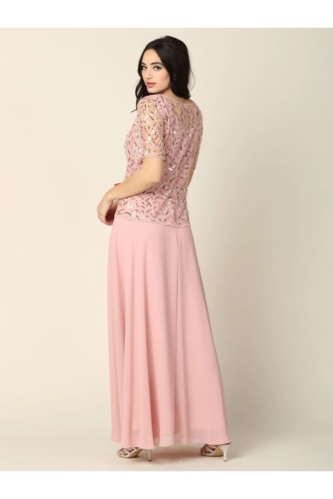 Eva USA 3389 Mother of the Bride Beaded Long Formal Chiffon Gown - Mother of the Bride Dress