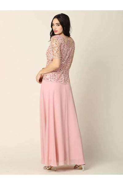 Eva USA 3389 Mother of the Bride Beaded Long Formal Chiffon Gown - Mother of the Bride Dress