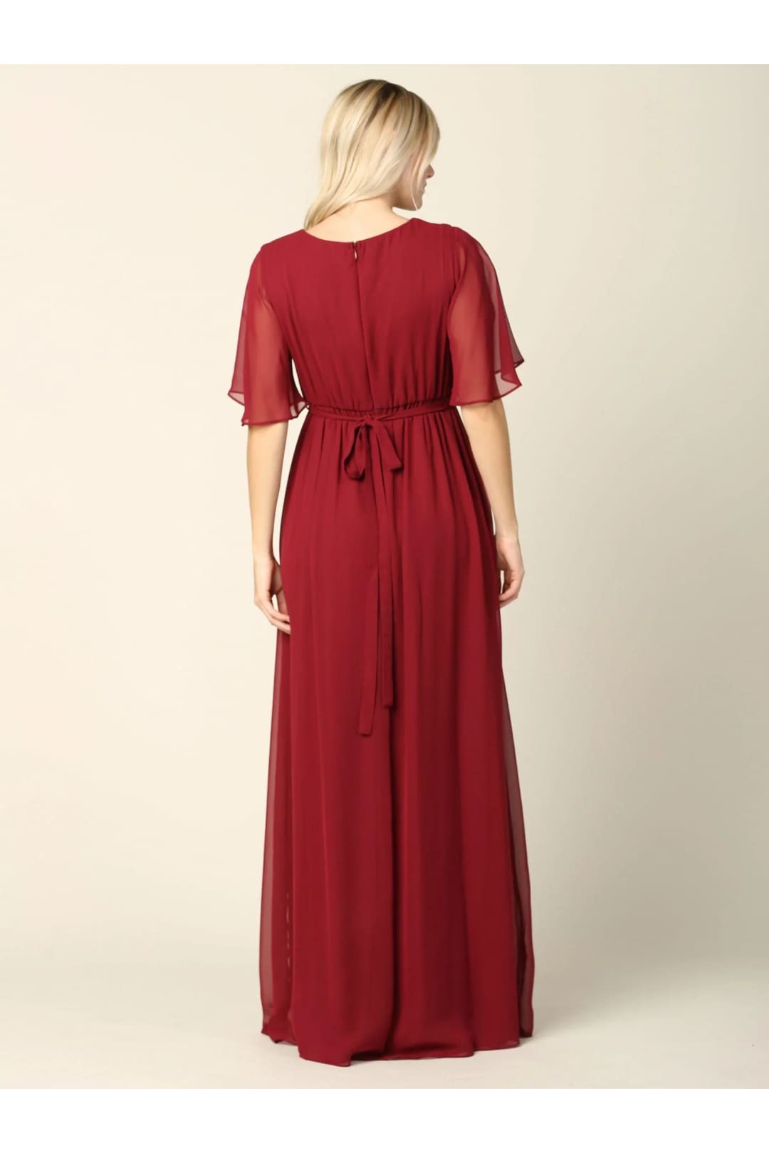 Eva USA 3391 Mother of the Bride Flutter Sleeve Long Dress - Mother of the Bride Dress