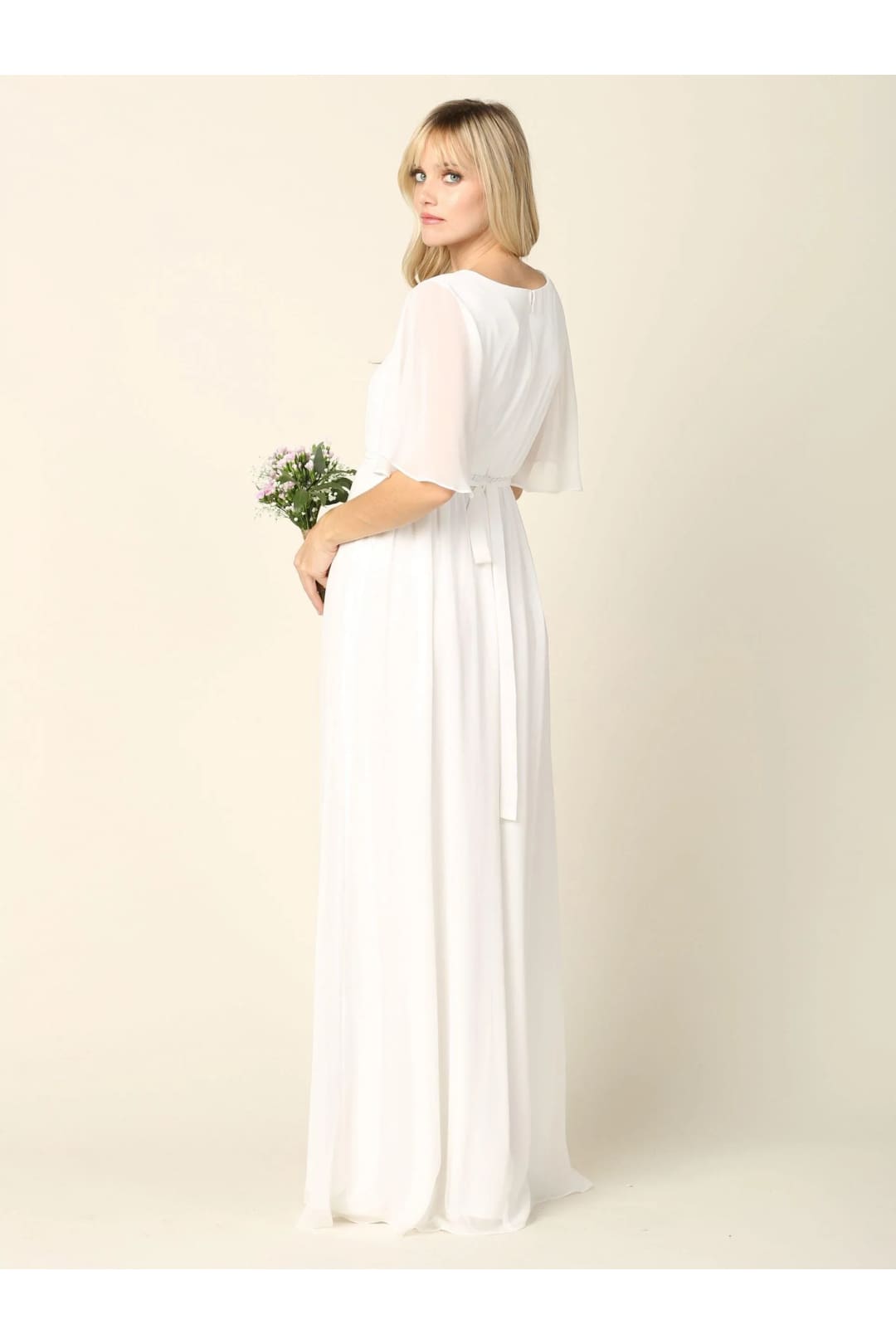 Eva USA 3391 Mother of the Bride Flutter Sleeve Long Dress - Mother of the Bride Dress