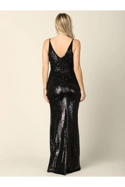 Eva USA 3394 Long Sleeveless Formal Fitted Sequins Prom Dress - Prom Long Dress