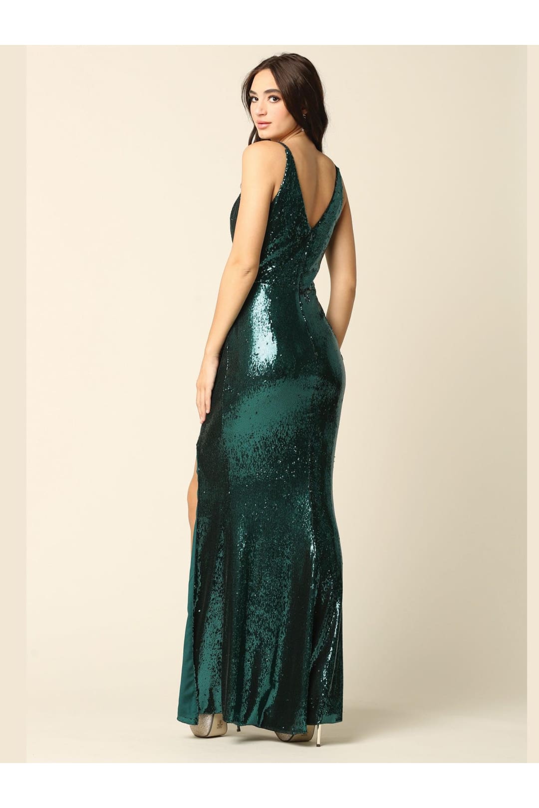 Eva USA 3394 Long Sleeveless Formal Fitted Sequins Prom Dress - Prom Long Dress