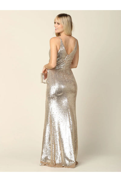 Eva USA 3394 Long Sleeveless Formal Fitted Sequins Prom Dress - Prom Long Dress