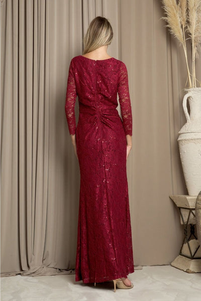 Eva USA 3397 Fully Lined Evening Mother of the Bride Long Dress - Dress