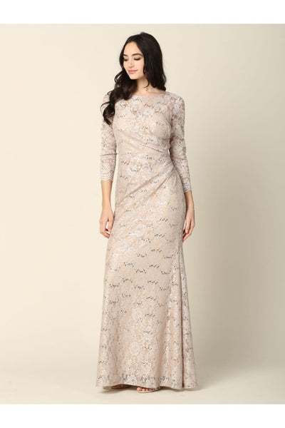 Eva USA 3397 Fully Lined Evening Mother of the Bride Long Dress - Dress
