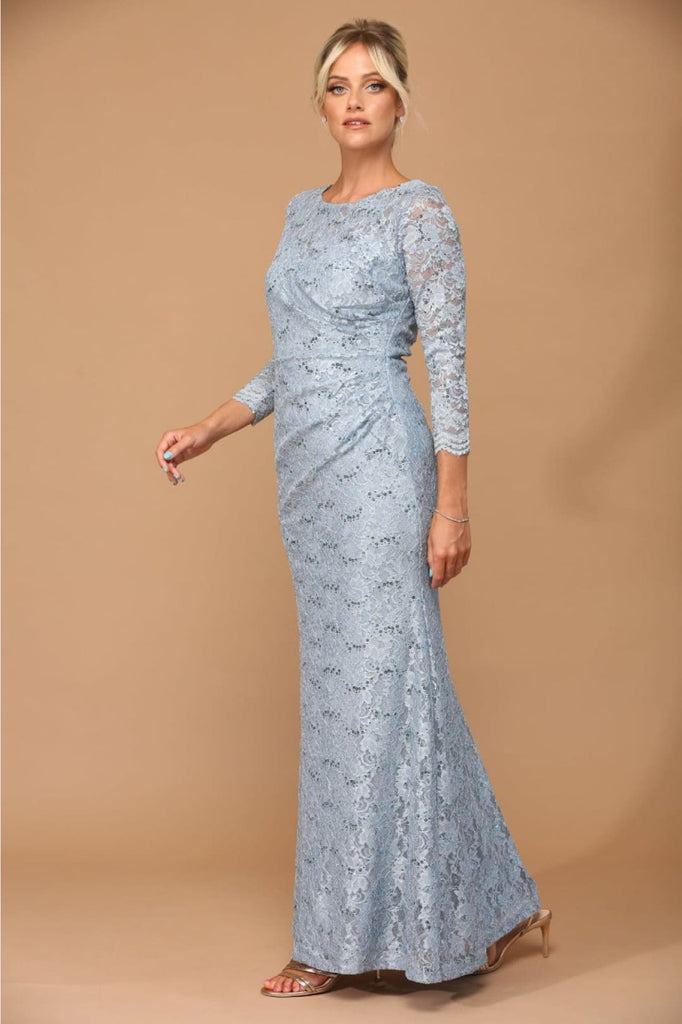 Eva USA 3397 Fully Lined Evening Mother of the Bride Long Dress - Dress