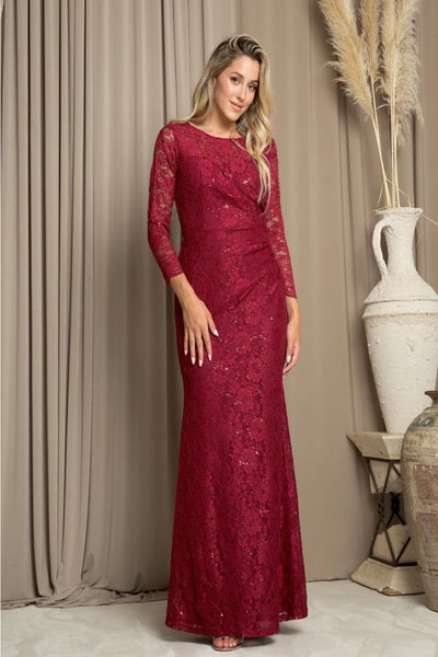 Eva USA 3397 Fully Lined Evening Mother of the Bride Long Dress - Dress