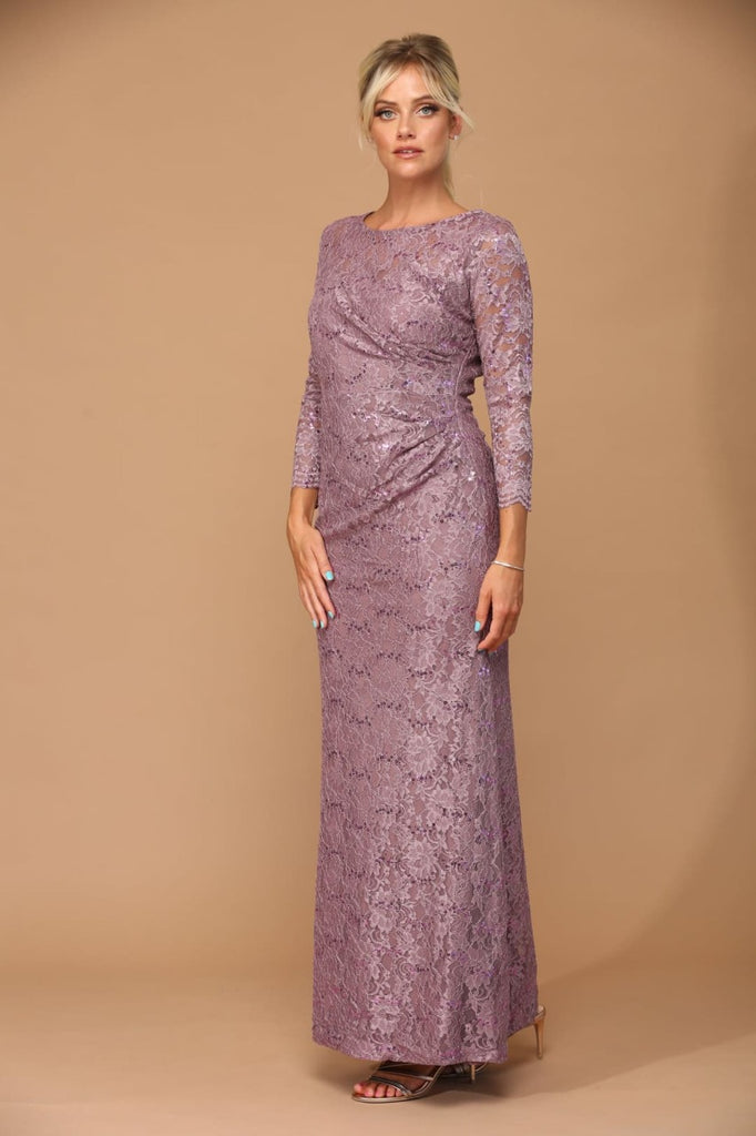 Eva USA 3397 Fully Lined Evening Mother of the Bride Long Dress - Dress