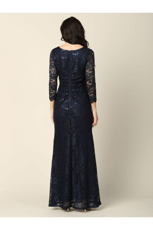 Eva USA 3397 Fully Lined Evening Mother of the Bride Long Dress - Dress