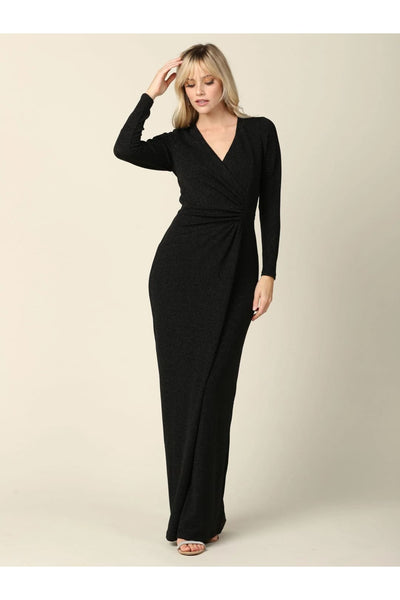 Eva USA 3401 Long Mother of the Bride Formal Metallic Dress - Mother of the Bride Dress