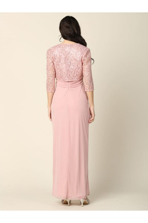 Eva USA 3406 Mother of the Bride Sweetheart 2 PC Chiffon Bolero Dress - Dress