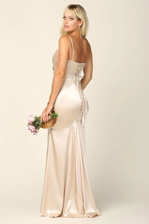 Eva USA 3409 Long Spaghetti Strap Formal Dress Bridesmaids - Bridesmaids Dress