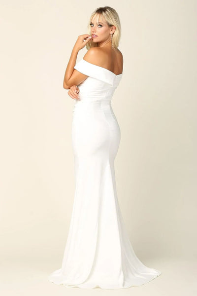 Eva USA 3418 Long Off Shoulder Fitted Wedding Dress - Wedding Dress
