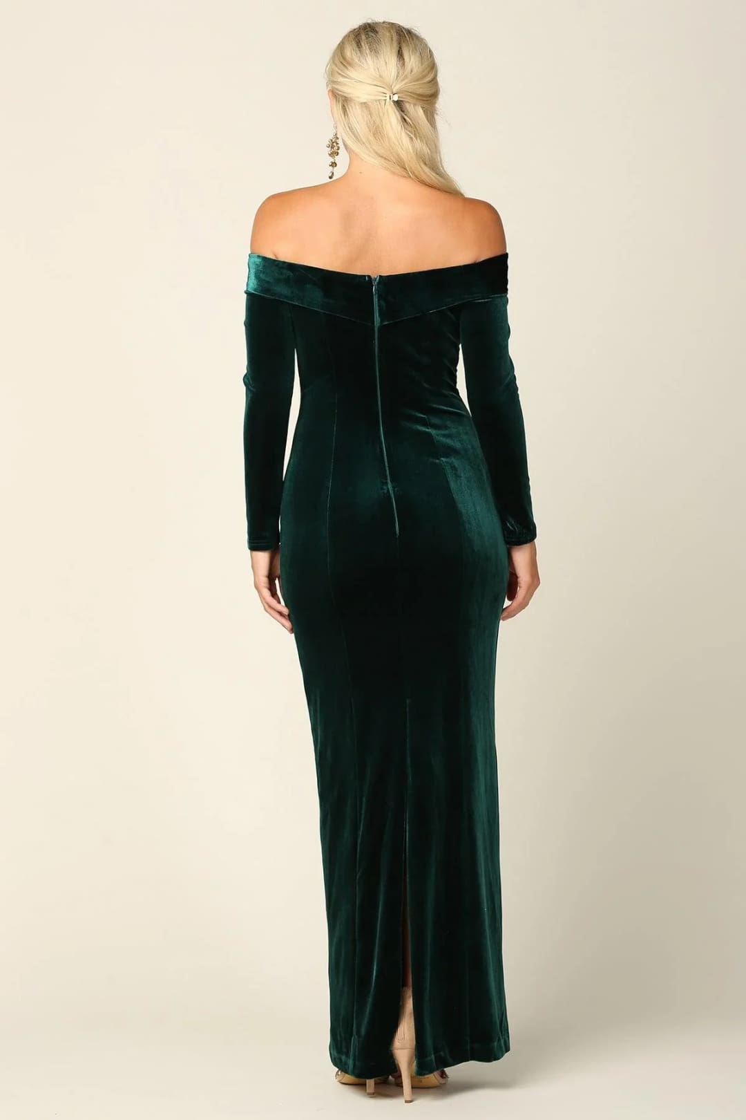 Eva USA 3424 Long Off Shoulder Formal Velvet Dress - Formal Dress