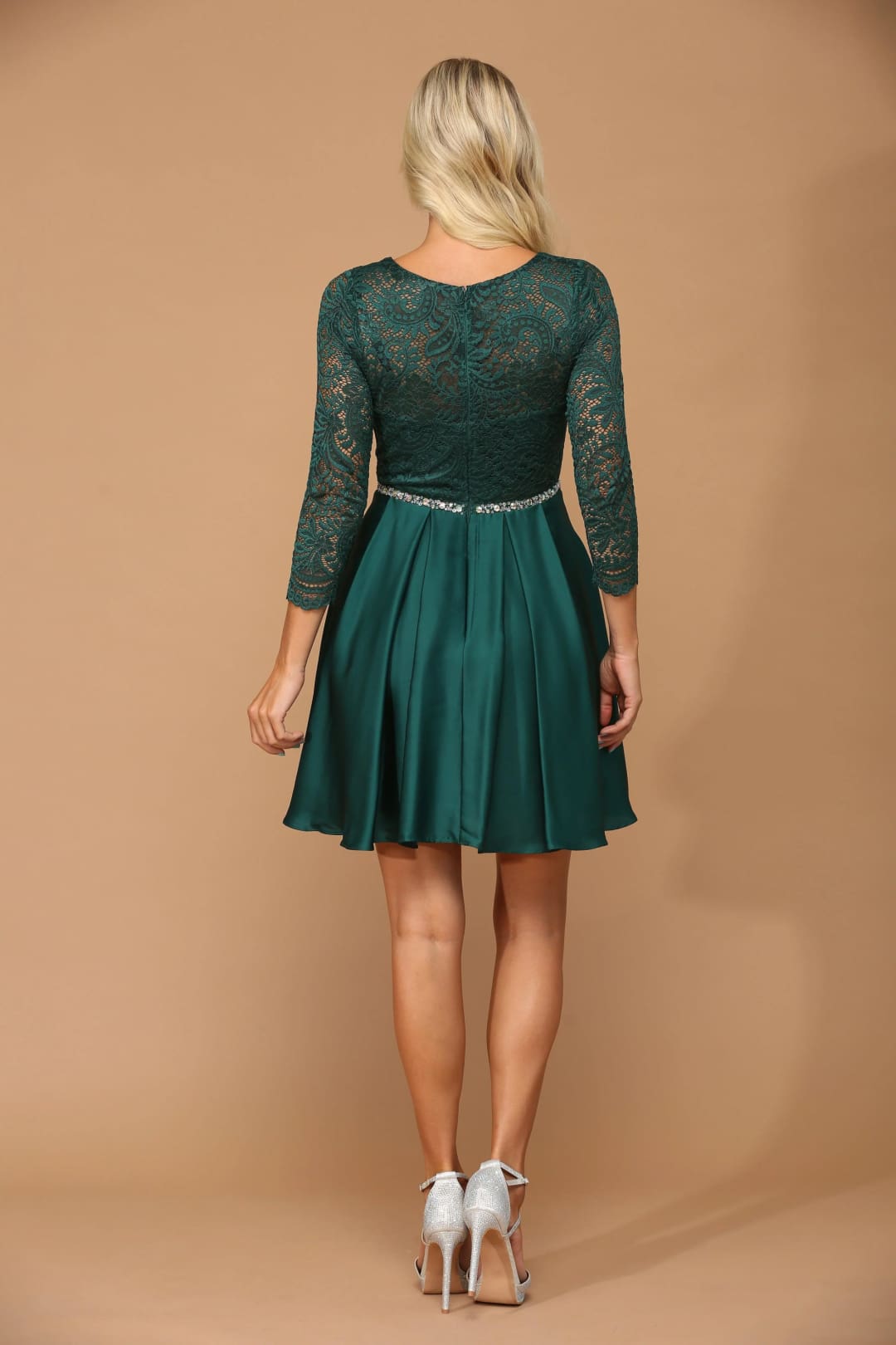 Eva USA 3427 Long Sleeve Beaded Cocktail Graduation Dress - Cocktail Dress