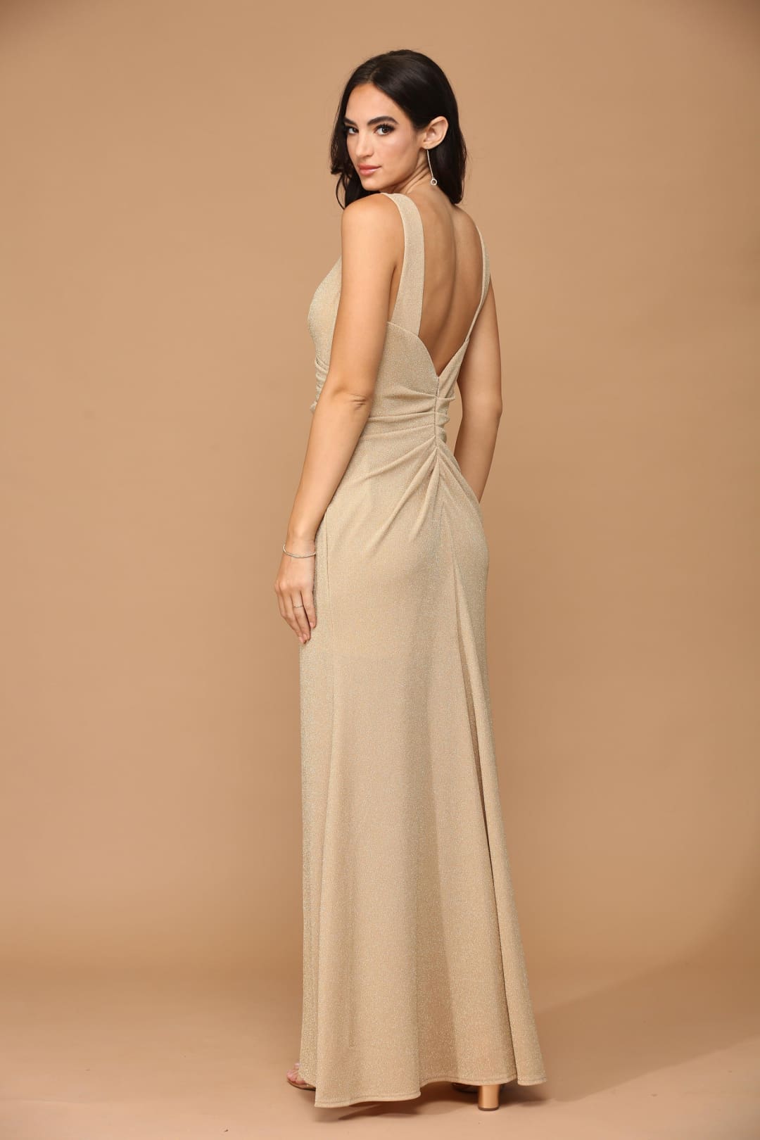 Eva USA 3436 Long Sleeveless Metallic Mother of the Bride Dress - Mother of the Bride Dress