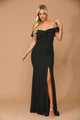 Eva USA 3438 Long Off Shoulder Formal Bridesmaids Chiffon Dress - Long Bridesmaids Dress