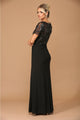 Eva USA 3439 Short Sleeve Mother of the Bride Long Sequin Dress - Dress
